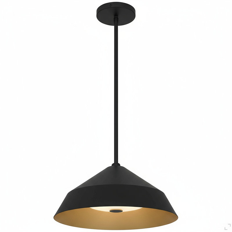 Luminaire suspendu à DEL 14 pouces de diamètre intégré noir, 14"
