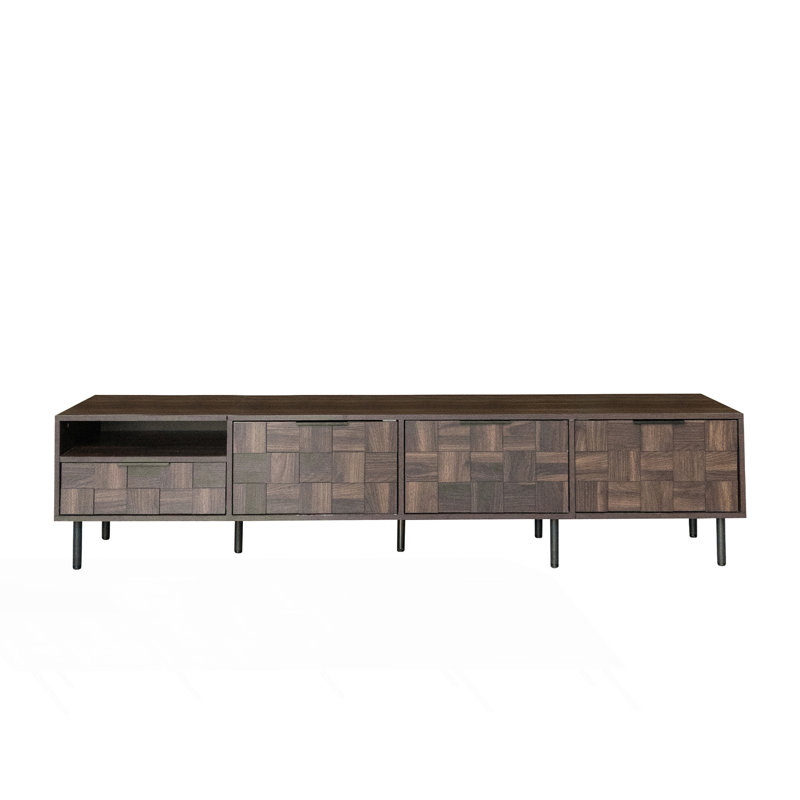Meuble télé Mid-Century moderne avec console et armoires de rangement