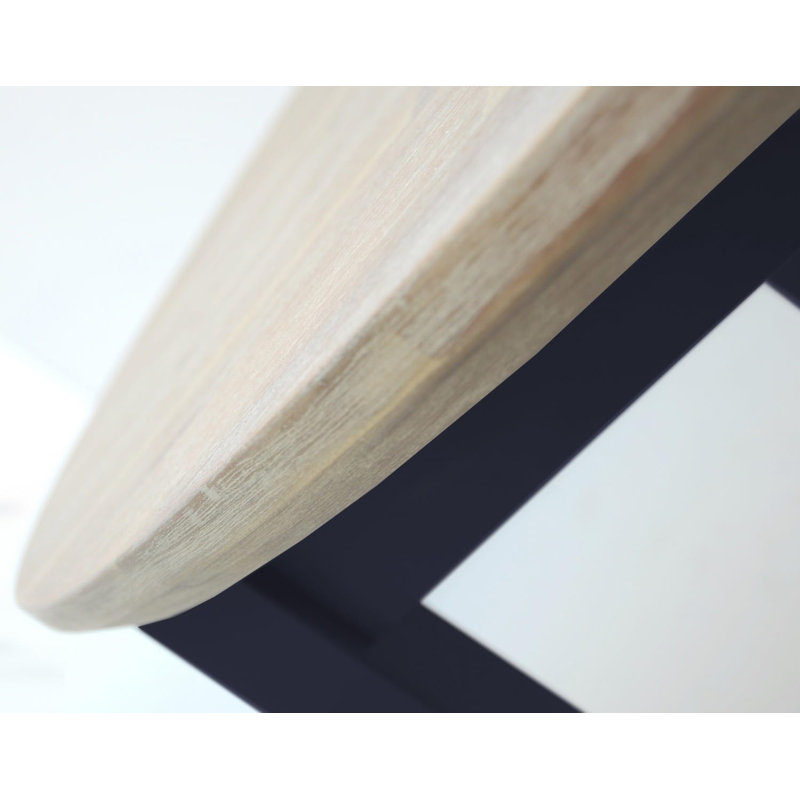 Chatham Extendable Round Solid Wood Top Dining Table, Navy Blue