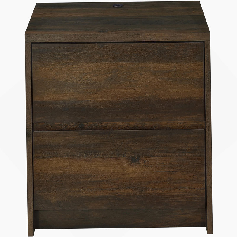 Table de chevet 2 tiroirs avec lumières DEL et USB, Dark Green