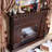 Nut-Brown Solid + Manufactured Wood Electric Fireplace