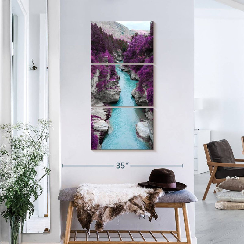 Ensemble de 3 pièces Great Beyond sur toile, H 38 po x l 18 po x P 1,25 po