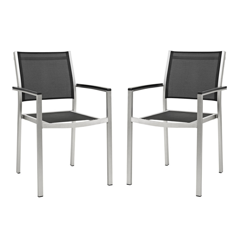 Ensemble de 2 chaises d'extérieur Modway Shore, Noir
