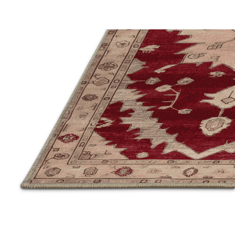 Machine Washable Overdyed Beige Area Rug