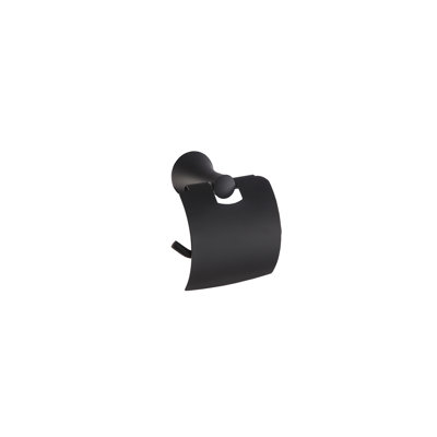 Toilet Paper Holder Matte Black With Waterproof Cover Tissue Roll Holder For Bathroom Organization And Storage Single Post/Hook Toilet Tissue Holder Wall Mounted