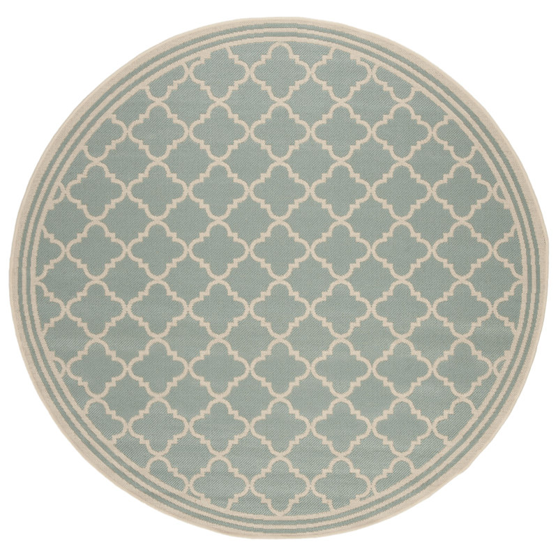 Adler Performance Geometric Indoor/Outdoor Area Rug, Round 6'7"