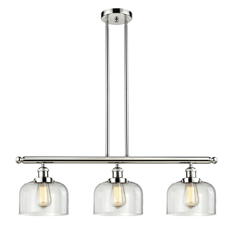 Bell - Luminaire de meuble-lavabo 19 po 2 lumières, Clair, Nickel poli