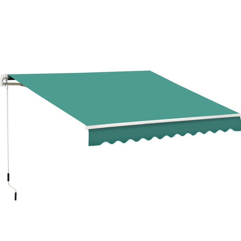Auvent de balcon rétractable 13 'x 8' - Protégé, eau, pare-soleil manuel et manivelle
