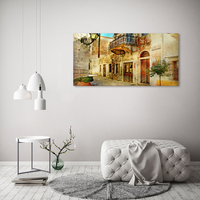 Streets In Greece - Wrapped Canvas Print