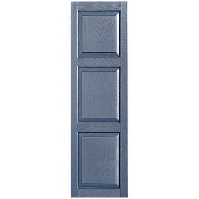 Custom Three Panel Cottage-Style Raised Panel Vinyl Shutters Pair