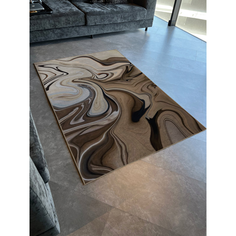 Wawro Abstract Indoor / Outdoor Rug, Rectangle 5' x 8'3"