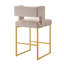 Tabouret de bar moderne en velours taupe