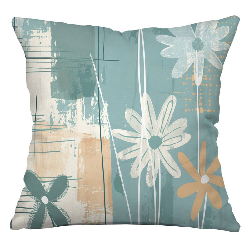 Coussin réversible Olive Branches, H 14 po x l 14 po