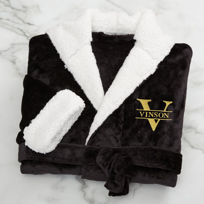 Polyester and Synthetic Fleece Gender Neutral Mid-Calf Bathrobe with Pockets and Hood for Kids
