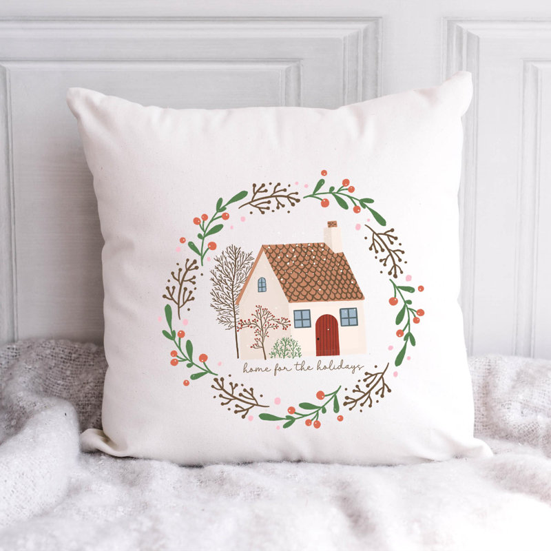 Christmas Illustration - Throw Pillow Insert Included, 18 po x 18 po