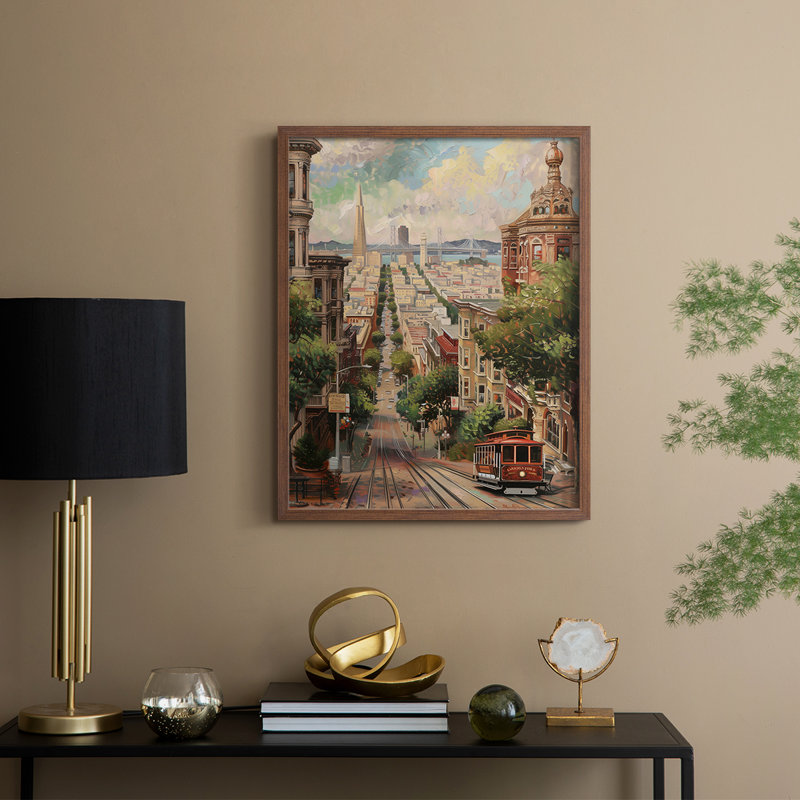 LANDSCAPES Series CECXCV, reproduction d'art encadrée - bois massif, H 15 po x l 12 po, Noyer