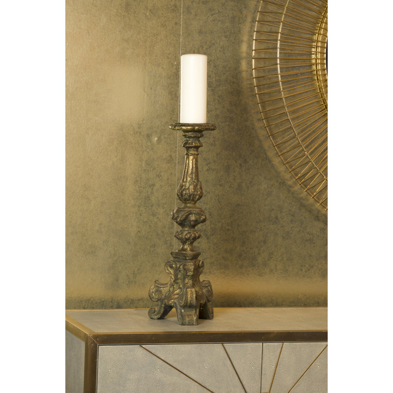 Ornate 21.5" Cast Composite Tabletop Candlestick