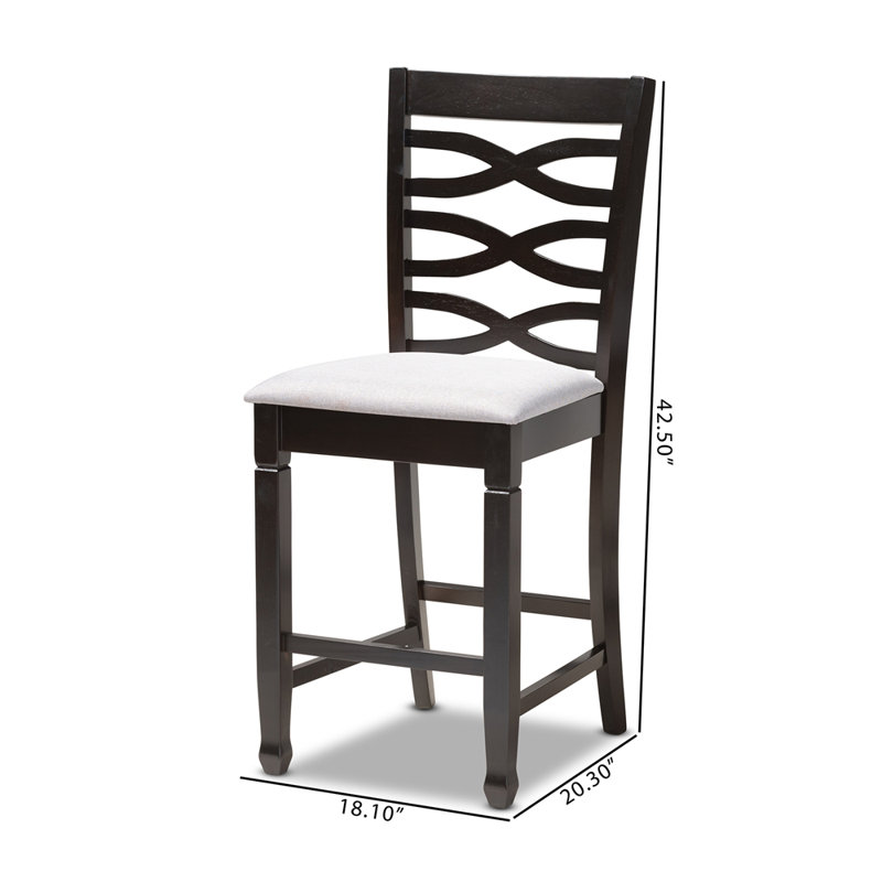 Tabouret de comptoir Roby, gris