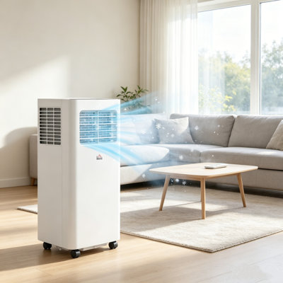 Climatiseur portatif 8 000 BTU pour pièces jusqu'à 345 pieds carrés Unité de climatisation 3 en 1 avec déshumidificateur Ventilateur en mode veille Télécommande 24H Minuterie marche / arrêt Kit d'installation blanc