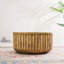 Table basse ronde brune - Matériau composite Terrafab avec structure en fer