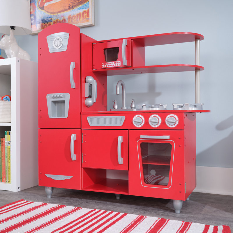 Vintage Play Kitchen Set, Red