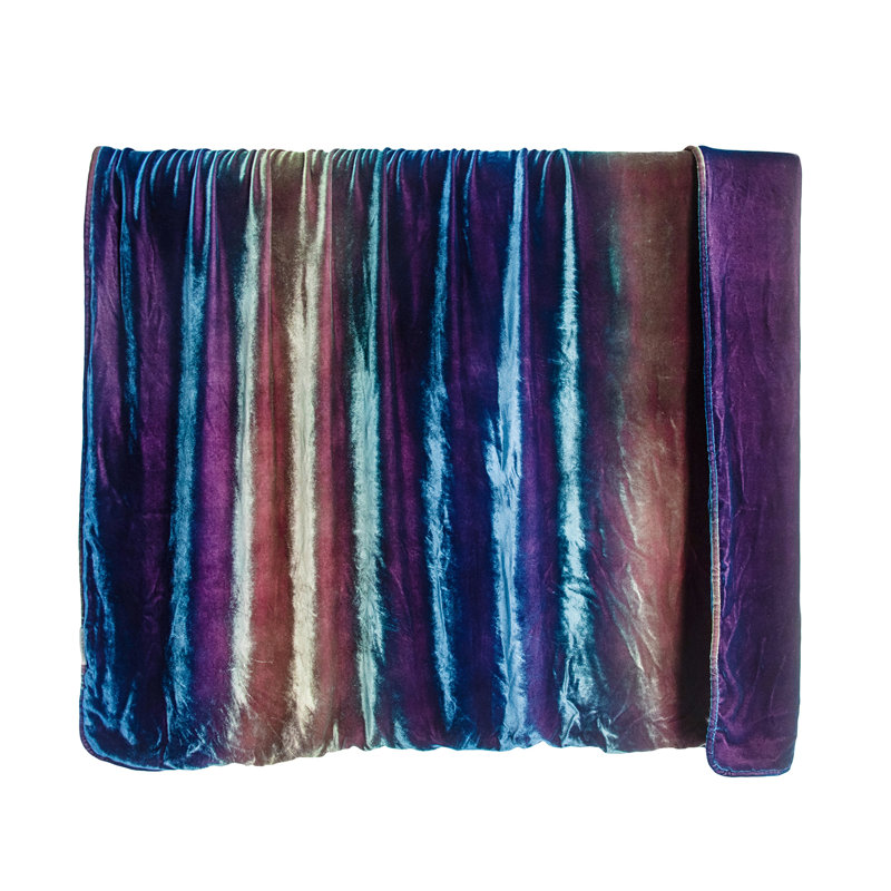 Ombre Velvet Throw, 74" L x 52" W, Peacock