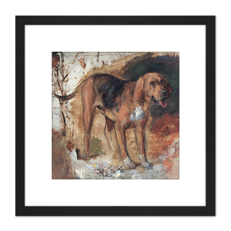Hunt Study Bloodhound Dog - Single Picture Frame Painting