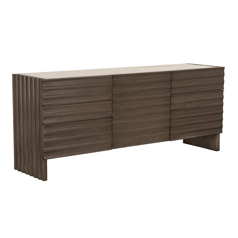 Gauss 72'' W Solid Wood Sideboard, Greige Walnut