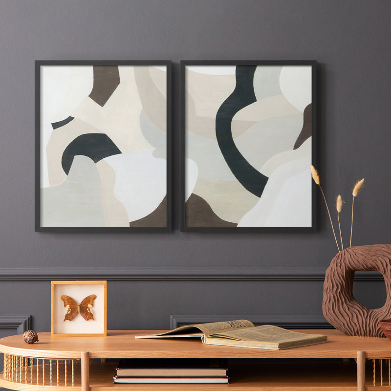 «I Shifting Neutrals», impression encadrée de qualité supérieure - prête à être accrochée - aucun clou requis - aucun clou requis