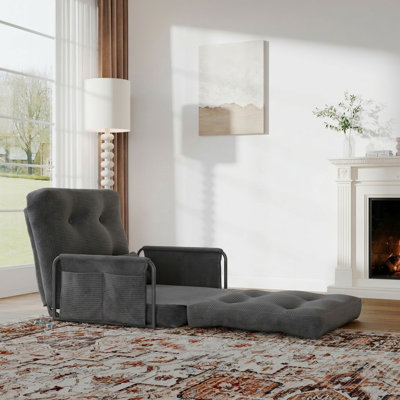 Foldable Single-Seat Sofa Bed With High-Resilience Density Foam Cushioning