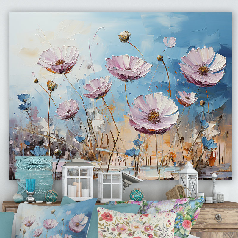 «Divine Cornflowers Blooming Field», reproduction sur toile, Toile tendue, H 12 po x l 20 po x P 1,5 po