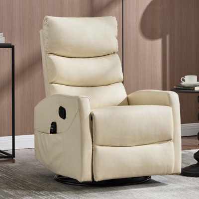 Swivel Manual Recliner Chair with Heat Massage Function by Latitude Run