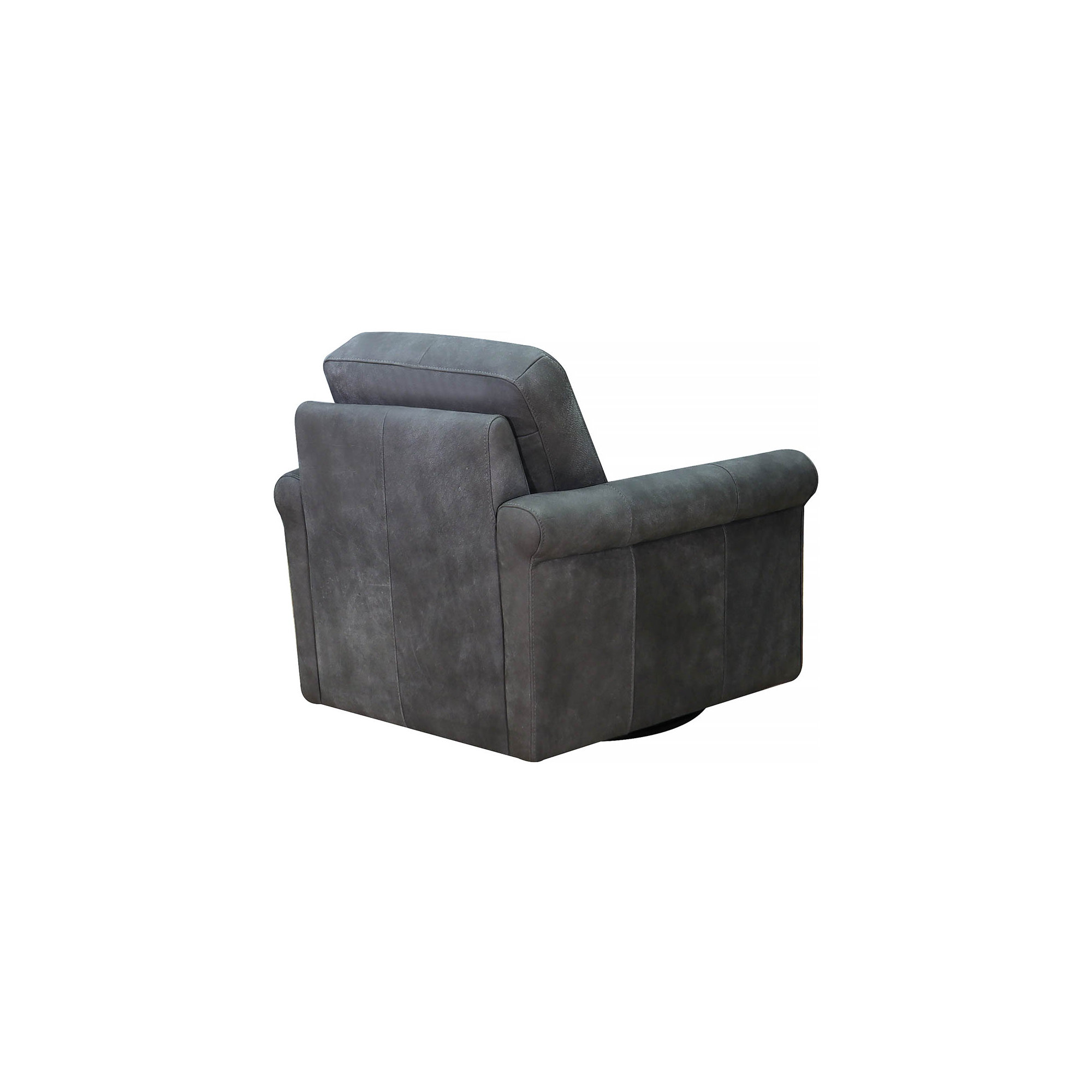 Mayoworth Top Grain Leather Swivel Chair, Brookfield Gray Genuine Leather