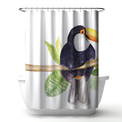 Brumbley – Polyester Shower Curtain, Dye Sublimation Print, 71" W × 74" L