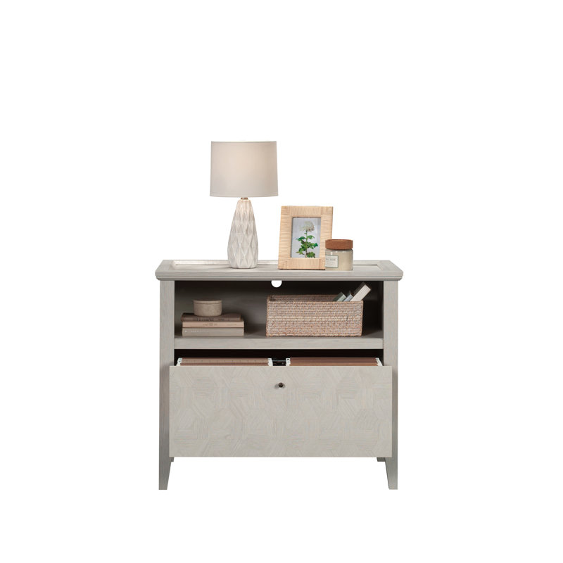 Classeur latéral gris, bureau personnel, salon, rangement de documents d'étude, tiroir spacieux, dossiers de format lettre et légal, glissières pleine extension lisses, motif moderne, motif décoratif, pieds fuselés blancs,