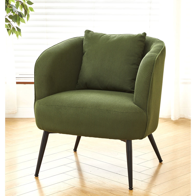Fauteuil moderne en velours côtelé, Velours côtelé vert