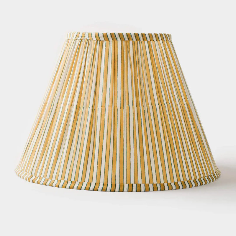 Mela Artisans Candy Stripe Gathered Lampshade, Yellow
