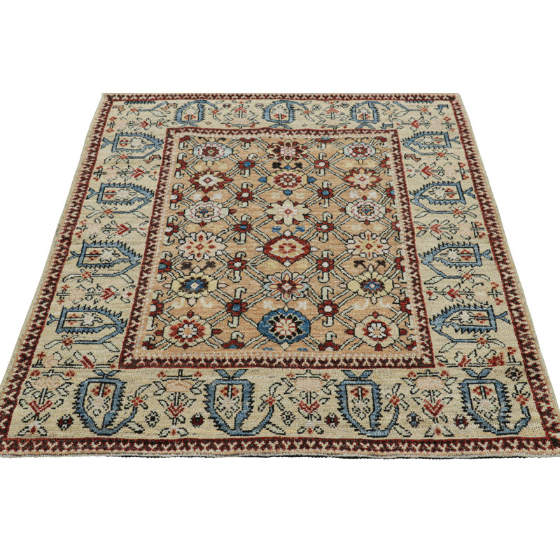 Rug & Kilim’S Caucasian Kuba Style Rug In Beige-Brown With Floral Patterns