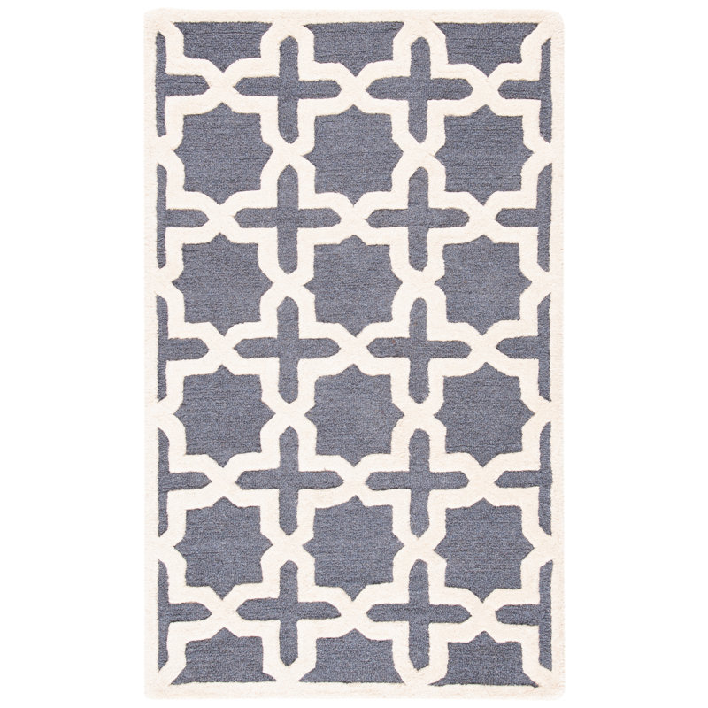 Igna Hand Tufted Wool Geometric Rug, Rectangle 3' x 5'