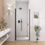 Porte de douche circulaire semi-sans cadre l 34 po x H 72 po avec verre trempé de 0,5 po d'épaisseur (6 mm)-123404558