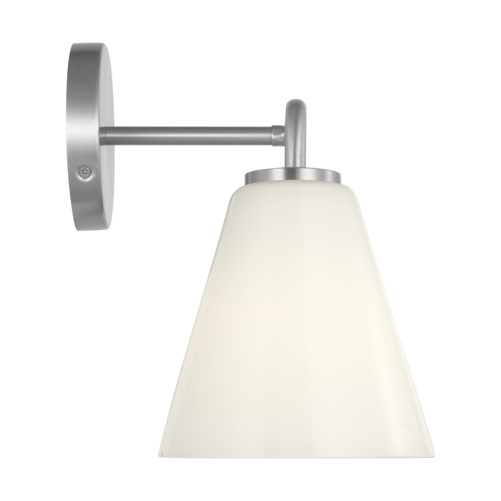 Hayden Dimmable Glass Cone Vanity Light, 2, Brushed Nickel, White