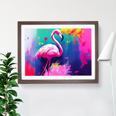 Flamingo Splash Vol.5 Abstract 1 Piece Single Picture Frame Wall Art