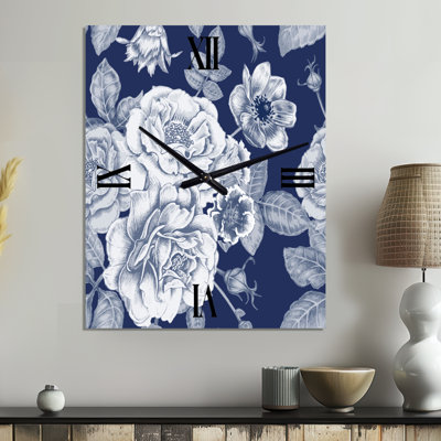 Horloge murale florale
