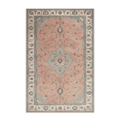 Machine Washable Tabriz Beige Area Rug