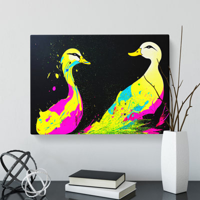 Duck Splash Abstract - Wrapped Canvas