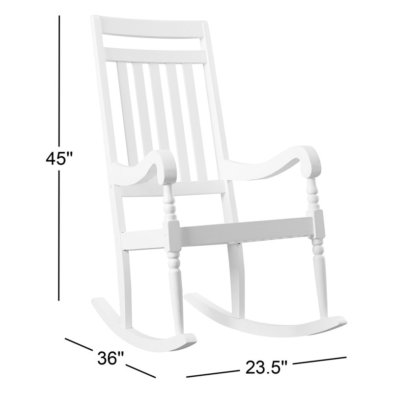 Classic Black Compact 15.5"x15" Outdoor Rocking Chair with Weatherproof Durability, Black