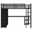 Lit mezzanine avec garde-robe intégré, bureau et tablettes de rangement