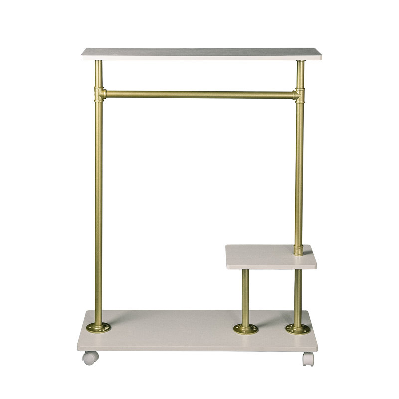 Isgard 31.5'' Rolling Industrial Pipe Clothing Rack