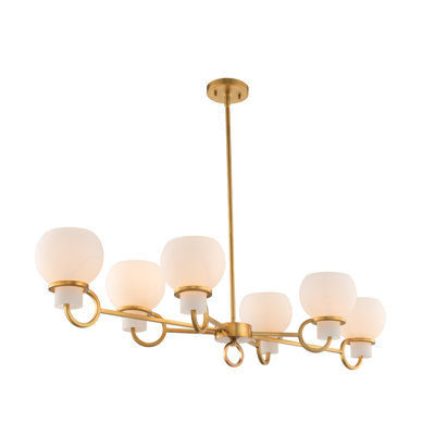 Ascher 6 LT Winter Brass Linear Pendant Kalco