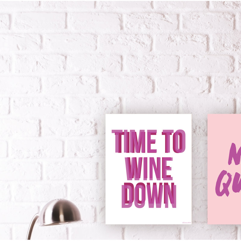 «Time To WINE Down», art mural sur toile par House of Lulu, H 19 po x l 13 po, Plaque murale